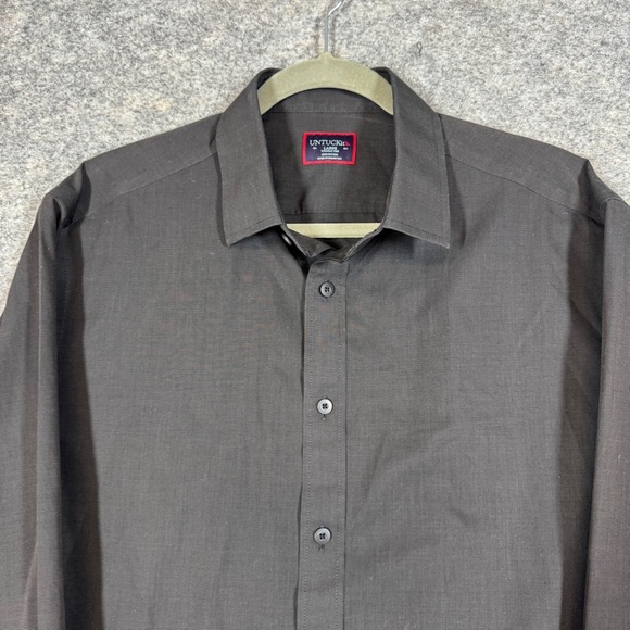 UNTUCKit Black Wrinkle-Free Button Down Shirt Men’s Cotton Dress Work Large - Picture 3 of 15